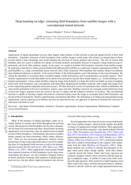 Deep learning on edge: extracting field boundaries from satellite images
  with a convolutional neural network