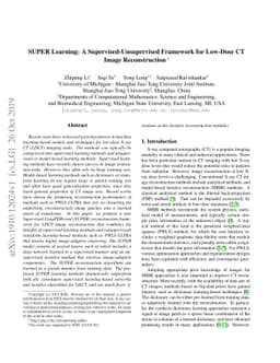 SUPER Learning: A Supervised-Unsupervised Framework for Low-Dose CT
  Image Reconstruction