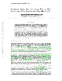 Bayesian Graph Convolutional Neural Networks Using Non-Parametric Graph
  Learning