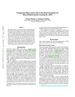 Comparing Observation and Action Representations for Deep Reinforcement
  Learning in $μ$RTS