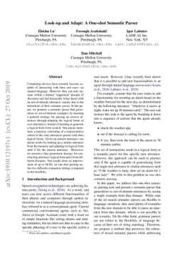 Look-up and Adapt: A One-shot Semantic Parser