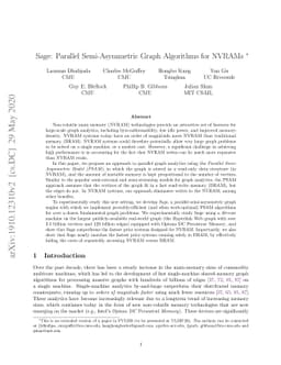 Sage: Parallel Semi-Asymmetric Graph Algorithms for NVRAMs