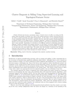 Chatter Diagnosis in Milling Using Supervised Learning and Topological
  Features Vector
