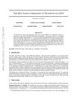 The Quo Vadis submission at Traffic4cast 2019