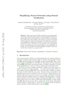 Simplifying Neural Networks using Formal Verification