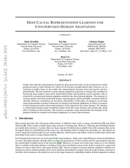 Deep causal representation learning for unsupervised domain adaptation