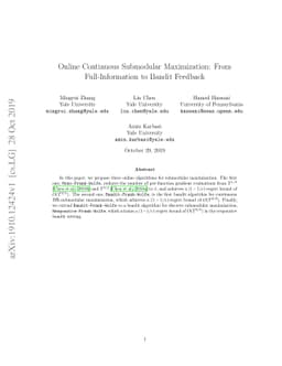 Online Continuous Submodular Maximization: From Full-Information to
  Bandit Feedback