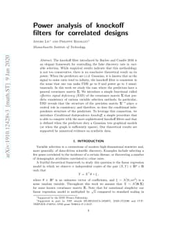 Power analysis of knockoff filters for correlated designs