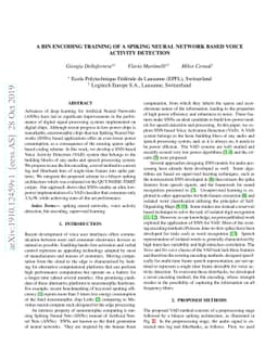 A Bin Encoding Training of a Spiking Neural Network-based Voice Activity
  Detection