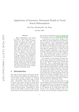 Applications of Generative Adversarial Models in Visual Search
  Reformulation