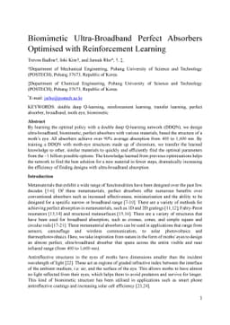 Biomimetic Ultra-Broadband Perfect Absorbers Optimised with
  Reinforcement Learning