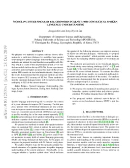 Modeling Inter-Speaker Relationship in XLNet for Contextual Spoken
  Language Understanding