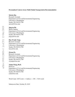Personalized Context-Aware Multi-Modal Transportation Recommendation