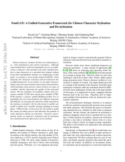 FontGAN: A Unified Generative Framework for Chinese Character
  Stylization and De-stylization