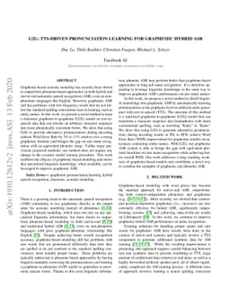 G2G: TTS-Driven Pronunciation Learning for Graphemic Hybrid ASR