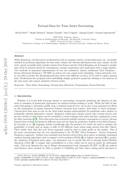 Textual Data for Time Series Forecasting