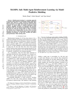 MAMPS: Safe Multi-Agent Reinforcement Learning via Model Predictive
  Shielding