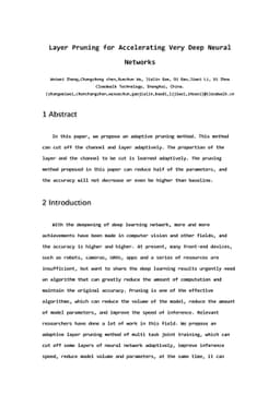 Layer Pruning for Accelerating Very Deep Neural Networks