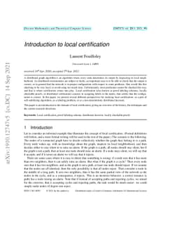 Introduction to local certification