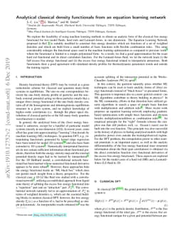 Analytical classical density functionals from an equation learning
  network