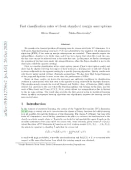 Fast classification rates without standard margin assumptions