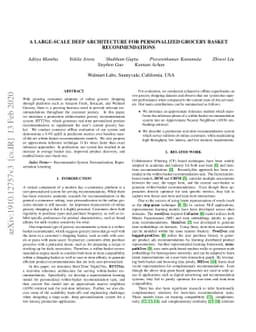 A Large-Scale Deep Architecture for Personalized Grocery Basket
  Recommendations