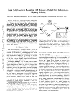 Deep Reinforcement Learning with Enhanced Safety for Autonomous Highway
  Driving
