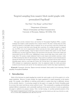 Targeted sampling from massive block model graphs with personalized
  PageRank