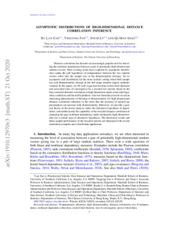 Asymptotic Distributions of High-Dimensional Distance Correlation
  Inference