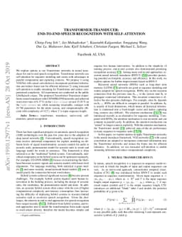 Transformer-Transducer: End-to-End Speech Recognition with
  Self-Attention