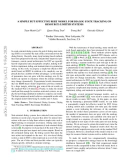 A Simple but Effective BERT Model for Dialog State Tracking on
  Resource-Limited Systems