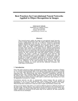 Best Practices for Convolutional Neural Networks Applied to Object
  Recognition in Images