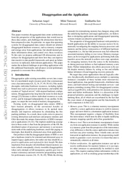 Disaggregation and the Application