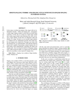 Disentangling Timbre and Singing Style with Multi-singer Singing
  Synthesis System