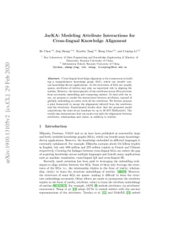 JarKA: Modeling Attribute Interactions for Cross-lingual Knowledge
  Alignment