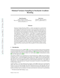 Minimal Variance Sampling in Stochastic Gradient Boosting