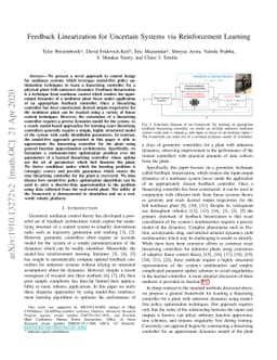 Feedback Linearization for Unknown Systems via Reinforcement Learning
