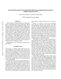 On Investigation of Unsupervised Speech Factorization Based on
  Normalization Flow