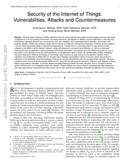 Security of the Internet of Things: Vulnerabilities, Attacks and
  Countermeasures