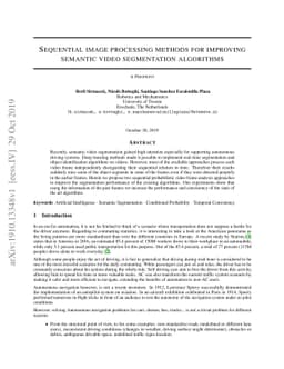 Sequential image processing methods for improving semantic video
  segmentation algorithms