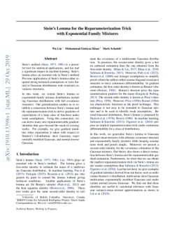 Stein's Lemma for the Reparameterization Trick with Exponential Family Mixtures