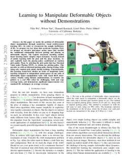 Learning to Manipulate Deformable Objects without Demonstrations