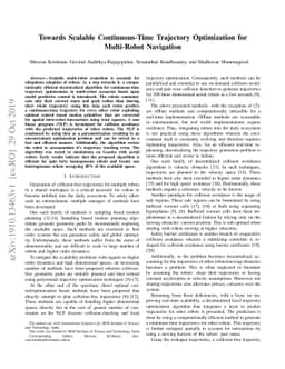 Towards Scalable Continuous-Time Trajectory Optimization for Multi-Robot
  Navigation