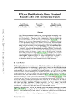 Efficient Identification in Linear Structural Causal Models with
  Instrumental Cutsets