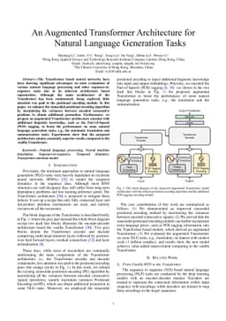 An Augmented Transformer Architecture for Natural Language Generation
  Tasks