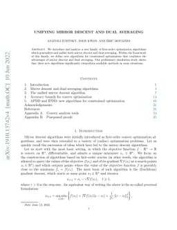 Unifying mirror descent and dual averaging