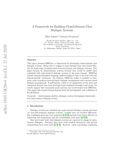 A Framework for Building Closed-Domain Chat Dialogue Systems