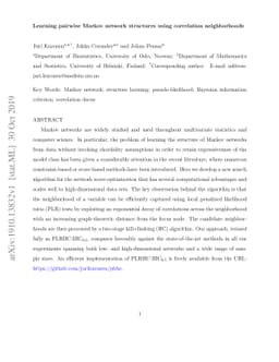 Learning pairwise Markov network structures using correlation
  neighborhoods