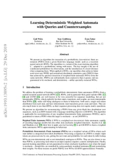 Learning Deterministic Weighted Automata with Queries and
  Counterexamples