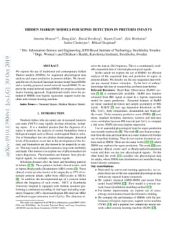 Hidden Markov Models for sepsis detection in preterm infants